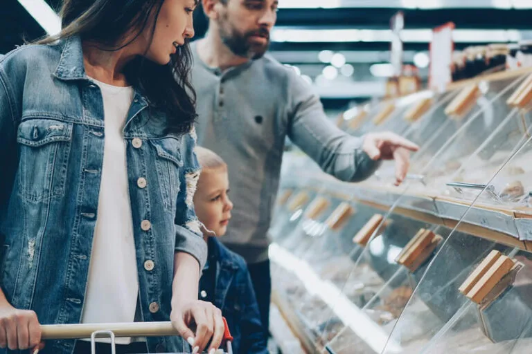 Customers choosing products in a shop
